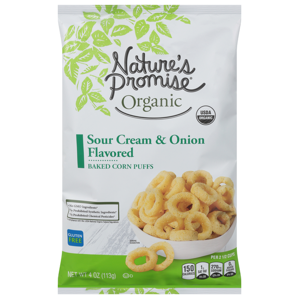 Nature's Promise Organic Sour Cream & Onion Baked Corn Puffs