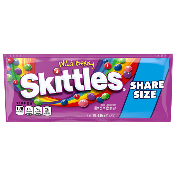 Skittles Wild Berry Bite Size Chewy Candy Share Size