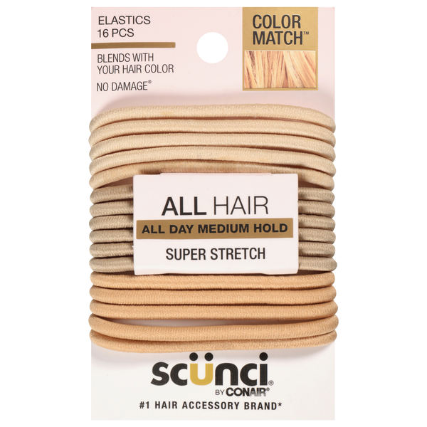Scunci No Damage Comfy Hold Elastics Color Match