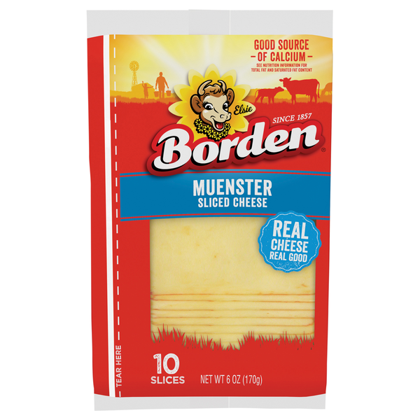 Borden Muenster Cheese Slices - 10 ct