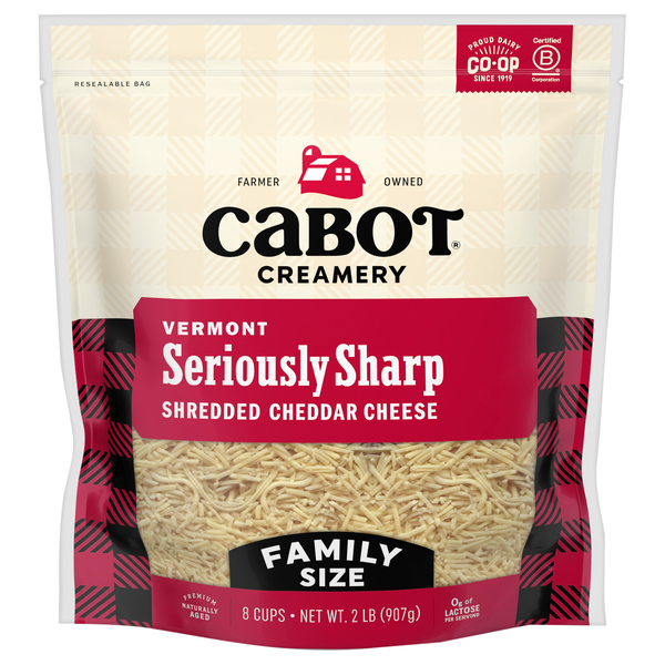 Cabot Creamery Shredded Vermont Seriously Sharp Cheddar Cheese