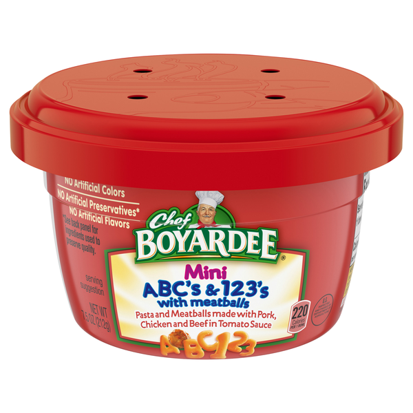Chef Boyardee Mini ABC's & 123's with Meatballs Microwavable Bowl