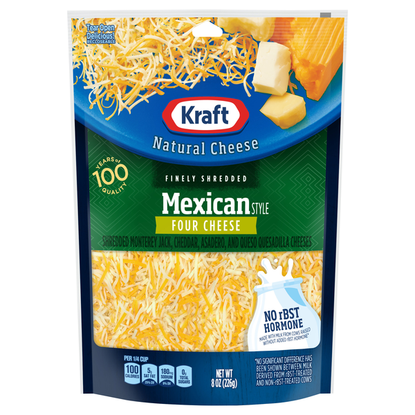 Kraft Finely Shredded Mexican Style Four Cheese Blend