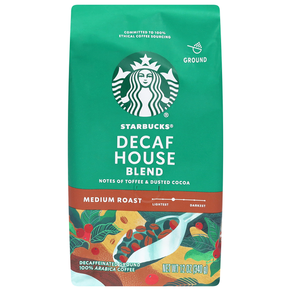 Starbucks Decaf House Blend Medium Roast Ground Coffee