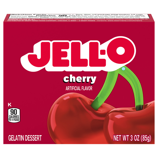 Jell-O Cherry Flavored Gelatin Dessert Mix
