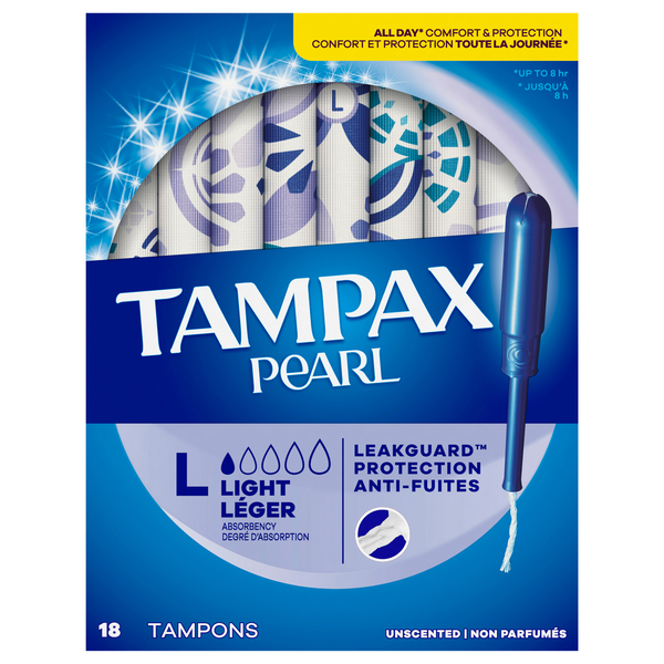 Tampax Pearl Unscented Light Tampons