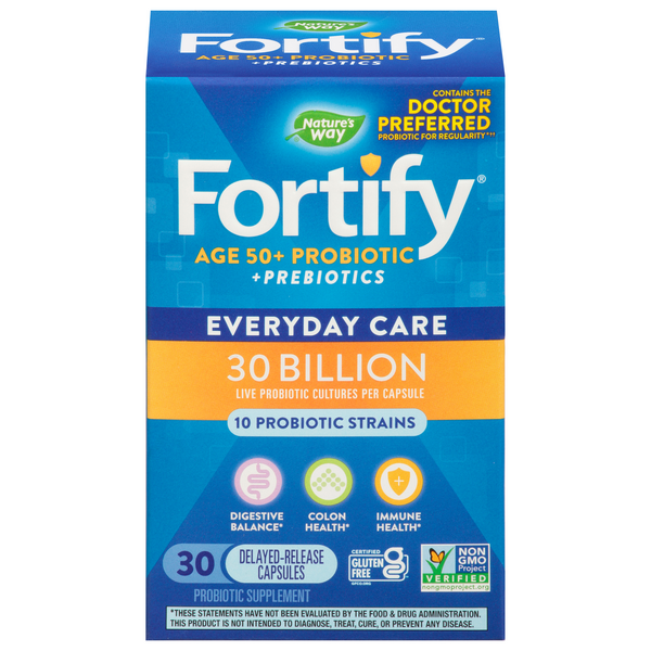 Nature's Way Fortify Age 50+ Probiotic + Prebiotics Everyday Care Capsules