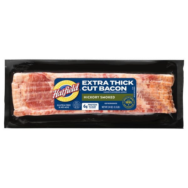 Hatfield Hickory Smoked Extra Thick Cut Bacon Sliced