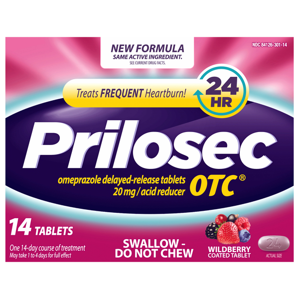 Prilosec OTC Acid Reducer Wildberry Flavor Tablets