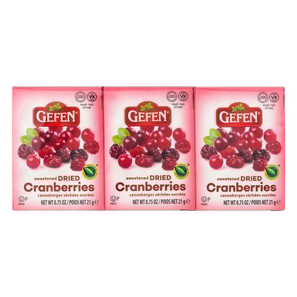 Gefen Sweetened Dried Fruit Cranberries - 6 ct
