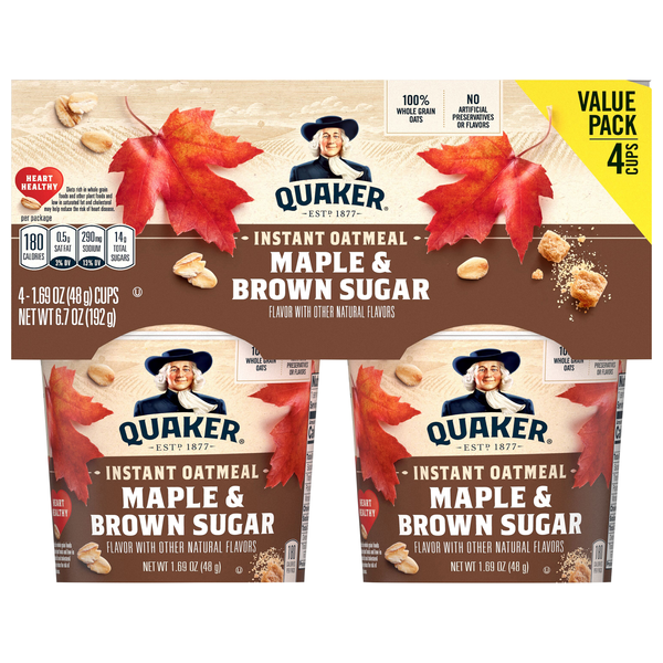 Quaker Maple & Brown Sugar Instant Oatmeal - 4 ct