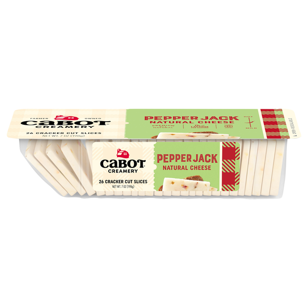Cabot Creamery Pepper Jack Cheese Cracker Cut Slices - 26 ct
