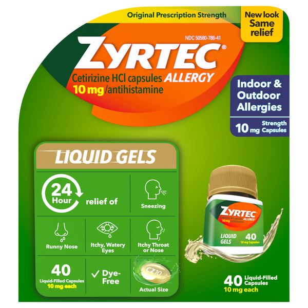 Zyrtec Allergy Relief 24-Hour 10 mg Liquid Gels