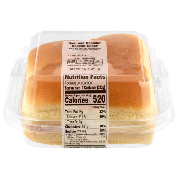 Stop & Shop Ham & Cheddar Slider - 4 ct