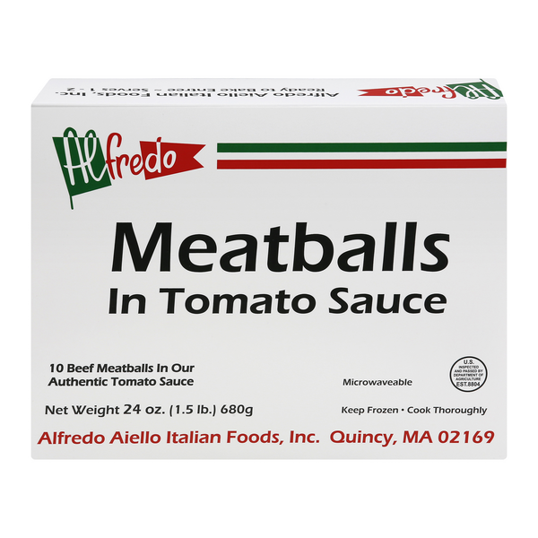 Alfredo Meatballs in Tomato Sauce - 10 ct Frozen Meal