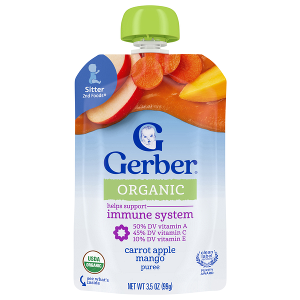 Gerber Organic 2nd Baby Food Carrot Apple Mango