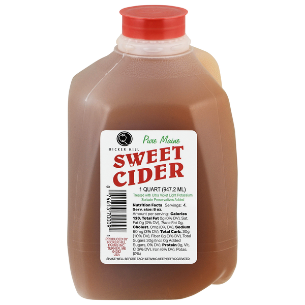 Ricker Hill Pure Maine Sweet Cider Refrigerated