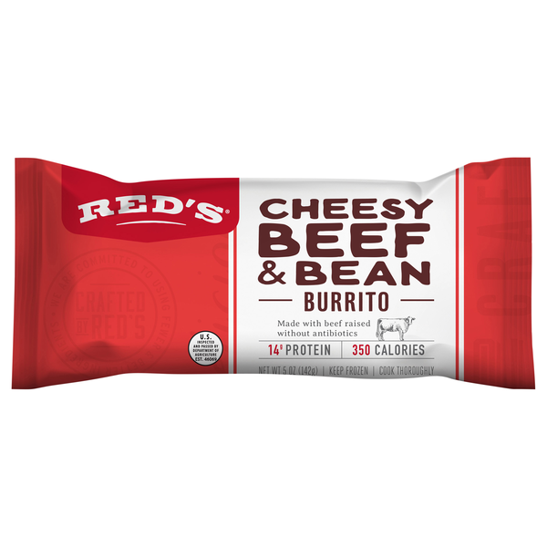 Red's Cheesy Beef & Bean Burrito Frozen