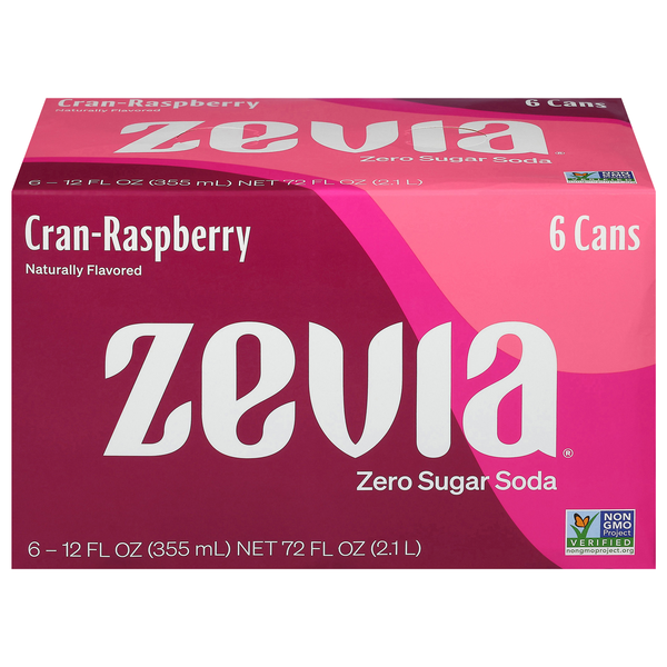 Zevia Zero Sugar Cran-Raspberry Soda - 6 pk