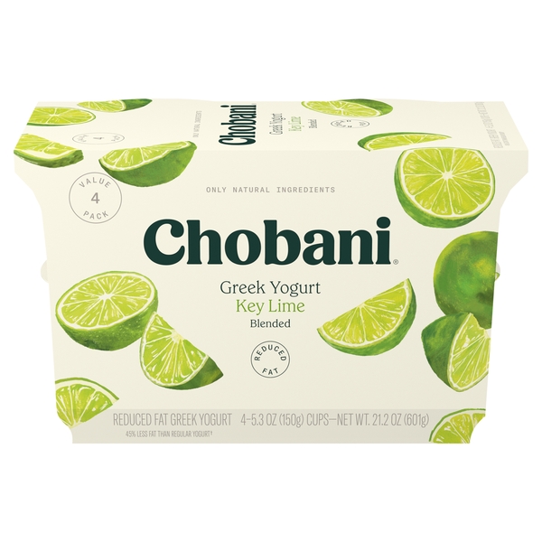 Chobani Low Fat Key Lime Blended Greek Yogurt Cup - 4 ct