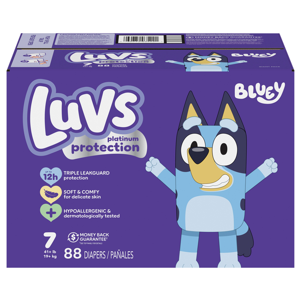 Luvs Platinum Protection Size 7 Baby Diapers 41+ lb