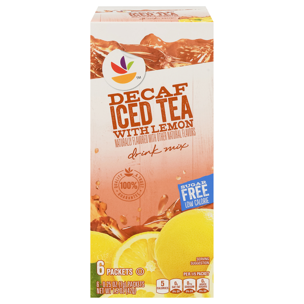 Save on Our Brand Sugar Free Decaf Lemon Iced Tea Drink Mix Packets 6