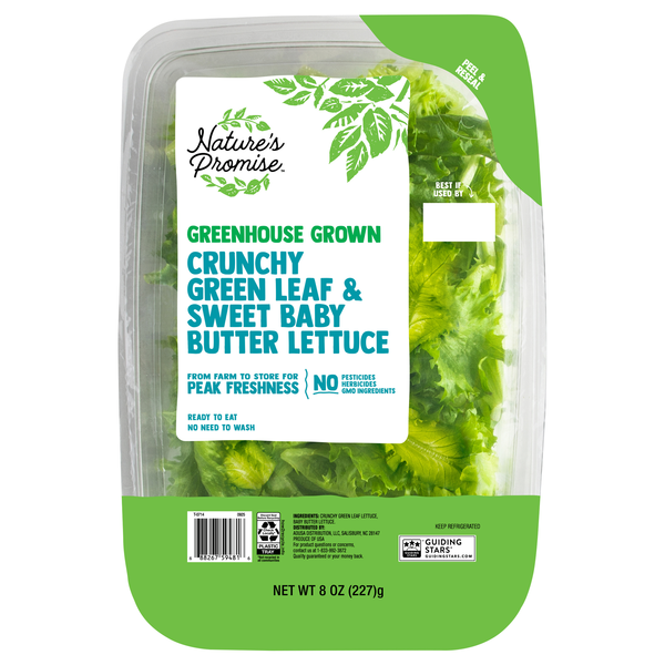 Nature's Promise Greenhouse Grown Crunchy Green Leaf & Sweet Baby Lettuce
