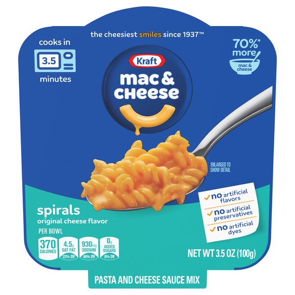 Kraft Big Bowl Spirals Original Macaroni & Cheese Dinner Microwaveable