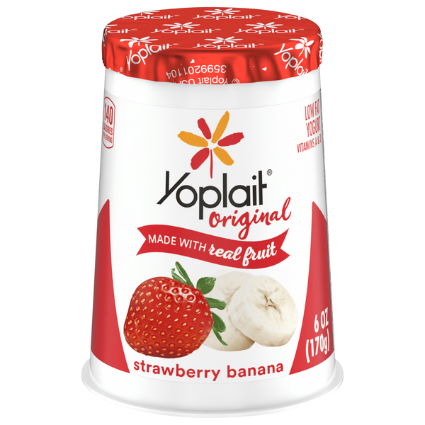 Yoplait Original Low Fat Strawberry Banana Yogurt Cup