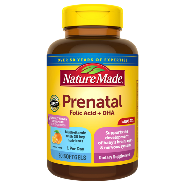 Nature Made Prenatal Multi + DHA 200 mg Dietary Supplement Softgels