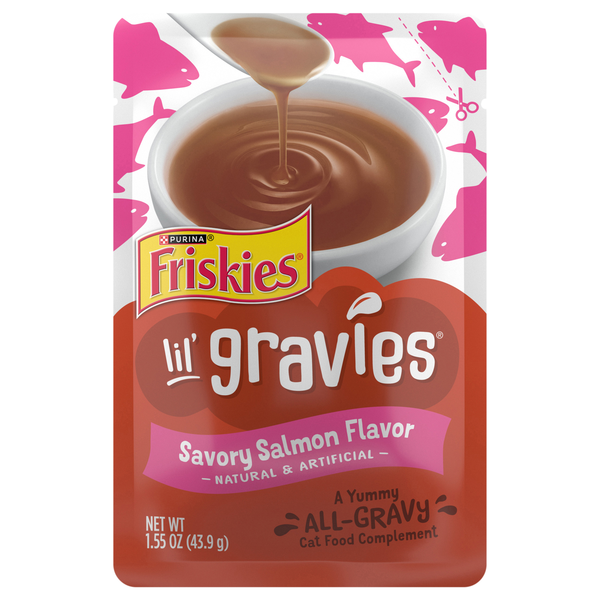 Friskies Lil' Gravies Cat Food Complement Savory Salmon