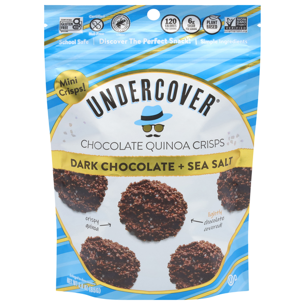 Save on Undercover Chocolate Quinoa Crisps Mini Dark Chocolate & Sea