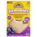 SunButter Jammies Nut Free Sunflower Seed Butter Grape Jelly Sandwich 4 ct