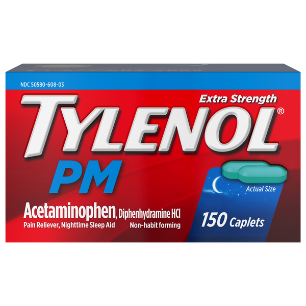 Tylenol PM Extra Strength Pain Relief Sleep Aid Acetaminophen Caplets