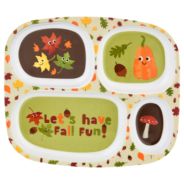 Smart Living Harvest Divided Plate Let's Have Fall Fun Leaves