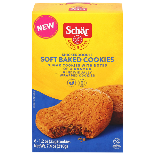 Schar Gluten Free Soft Baked Snickerdoodle Cookies - 6 ct