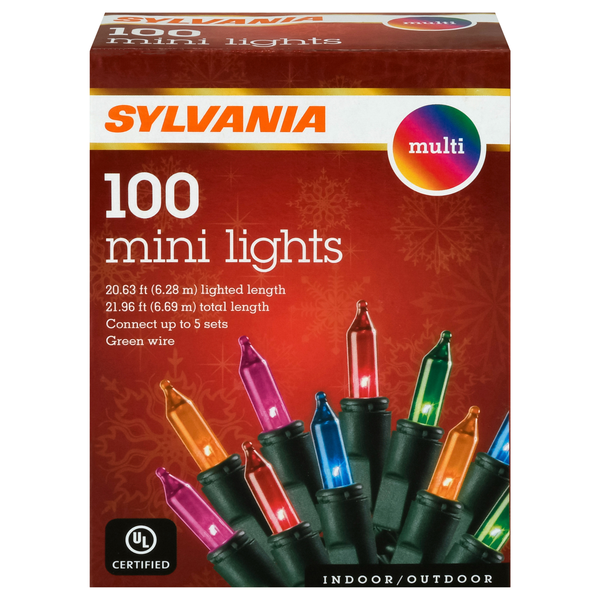Sylvania Indoor/Outdoor Mini Christmas Lights Multicolor - 100 ct
