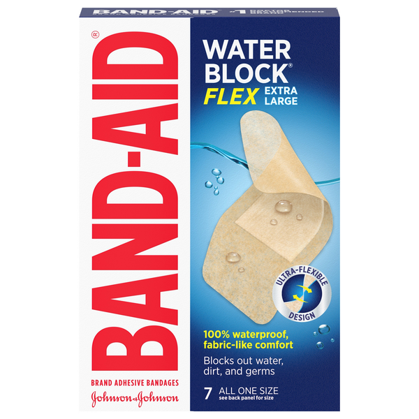 Band-Aid Water Block Flex Adhesive Bandages Extra Large