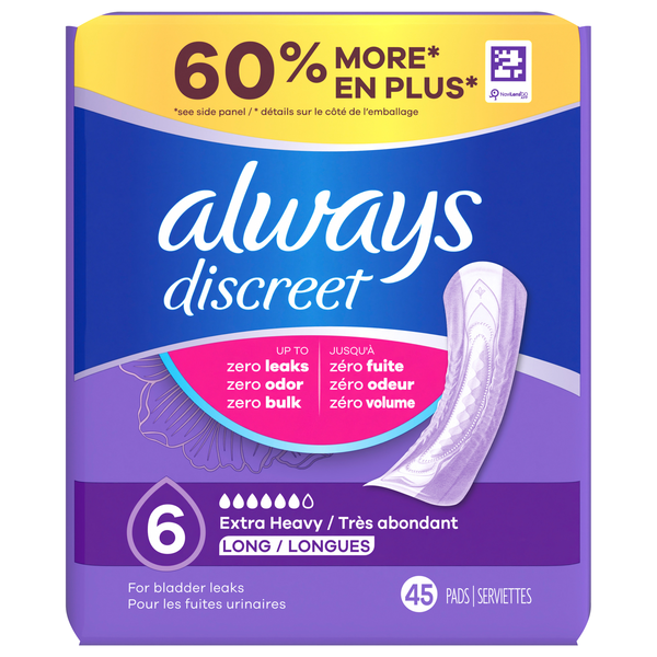 Always Discreet Incontinence Pads Extra Heavy Long