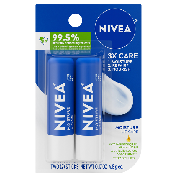 Nivea Moisturizing Lip Care - 2 ct