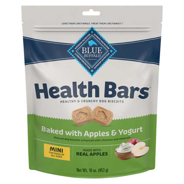 Blue Buffalo Health Bars Apples & Yogurt Crunchy Dog Biscuits