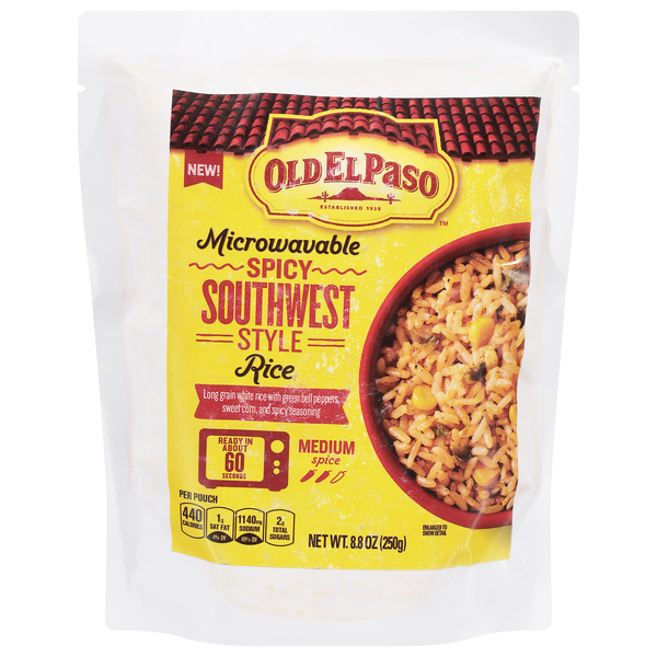 Save on Old El Paso Microwavable Medium Spice Spicy Southwest Style