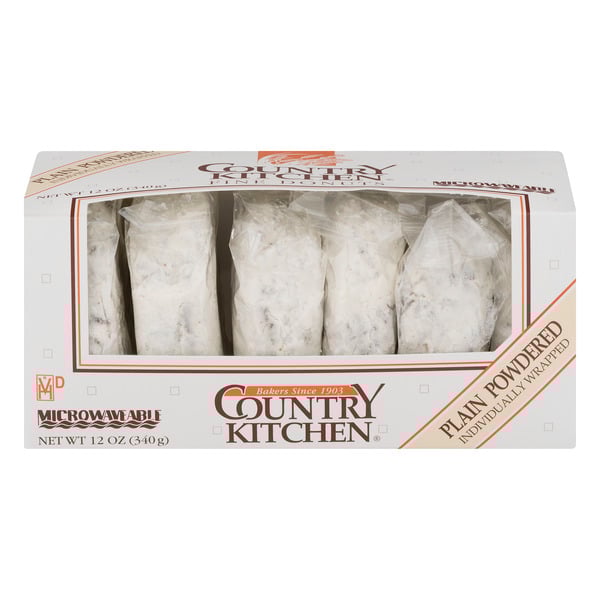 Country Kitchen Plain Powdered Donuts (Individually Wrapped) - 6 ct