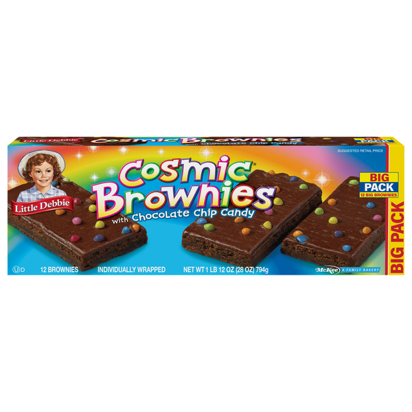 Little Debbie Cosmic Brownies with Chocolate Chip Candy Big Pack - 12 ct