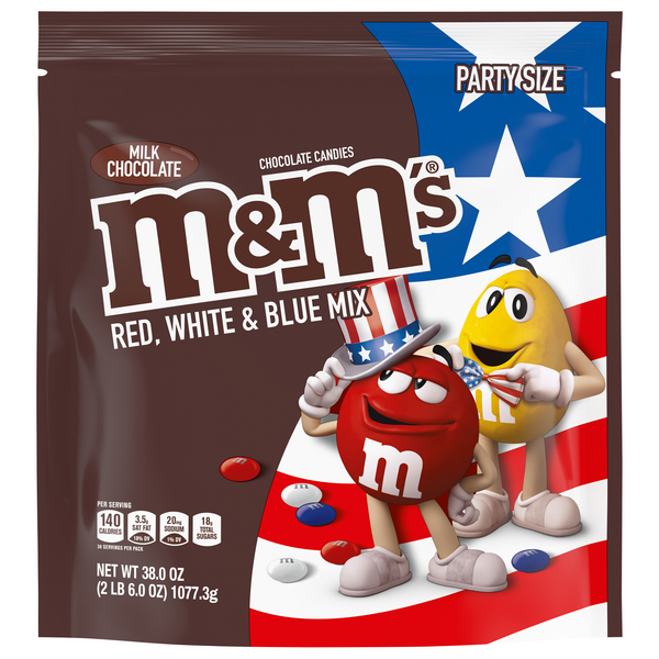 M&M's Red White & Blue Milk Chocolate Candies Party Size
