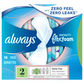 Always Infinity Size 2 Unscented Heavy Flow Pads with Wings