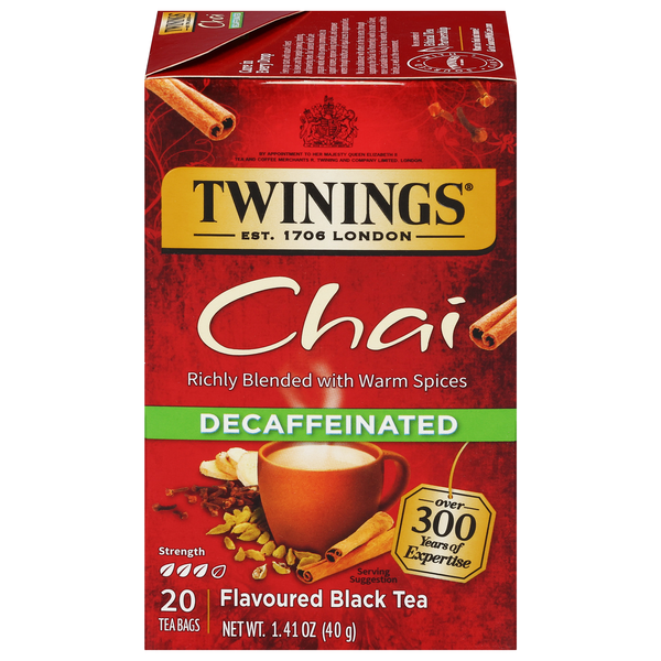 Twinings Decaffeinated Chai Flavored Black Tea Bags