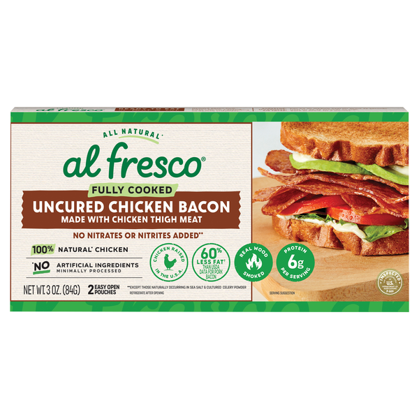 Al Fresco All Natural Fully Cooked Uncured Chicken Bacon Slices