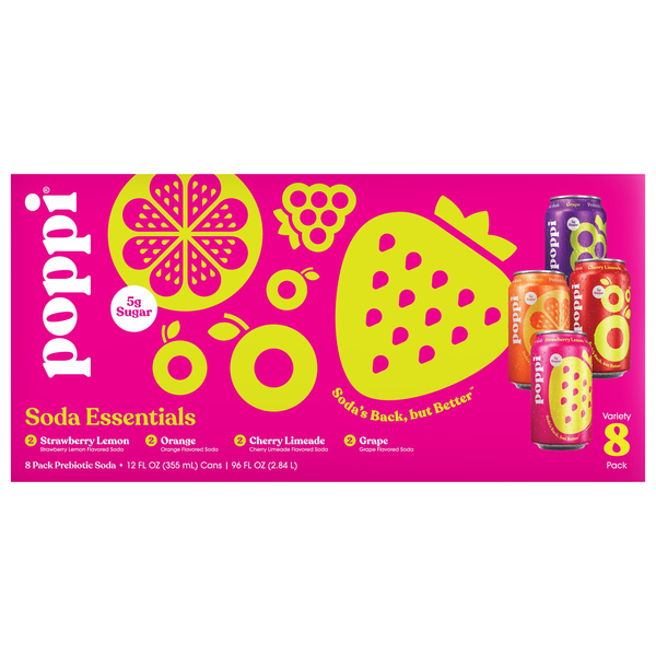 Poppi Probiotic Soda Variety Pack - 8 pk