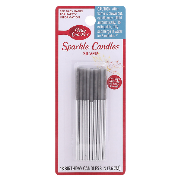 Betty Crocker Silver Sparkle Candles